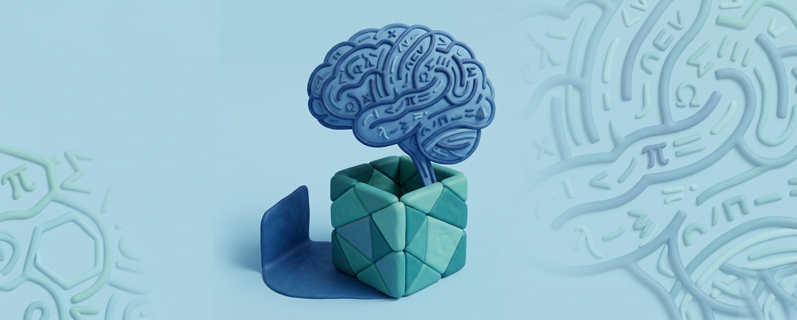 A clay-style brain — abstract reasoning models handle well